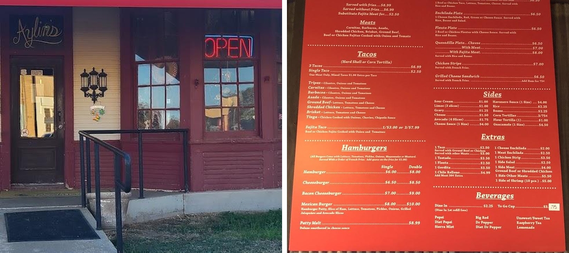Aylin's Cafe Menu